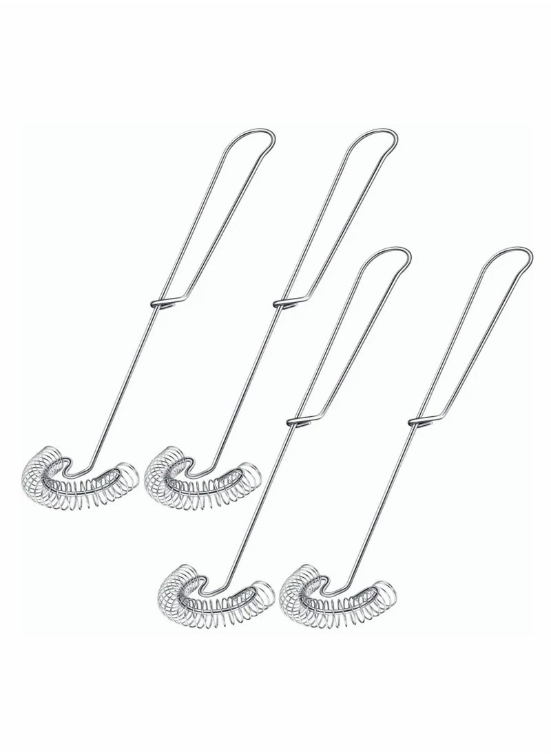 Excefore - Flat Whisk Handheld Stainless Steel Wire Egg Whisk Small Whisk Whipper Flat Spring Coil Whisk Egg Frother, Milk and Egg Beater Blender 10 Inch (4 Pieces) - Image 1