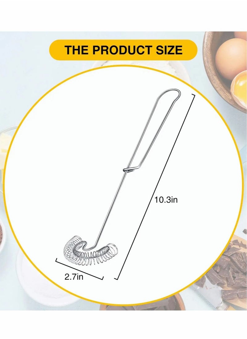 Excefore - Flat Whisk Handheld Stainless Steel Wire Egg Whisk Small Whisk Whipper Flat Spring Coil Whisk Egg Frother, Milk and Egg Beater Blender 10 Inch (4 Pieces) - Image 1