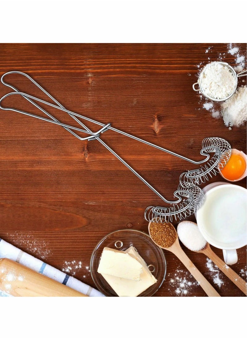 Excefore - Flat Whisk Handheld Stainless Steel Wire Egg Whisk Small Whisk Whipper Flat Spring Coil Whisk Egg Frother, Milk and Egg Beater Blender 10 Inch (4 Pieces) - Image 1