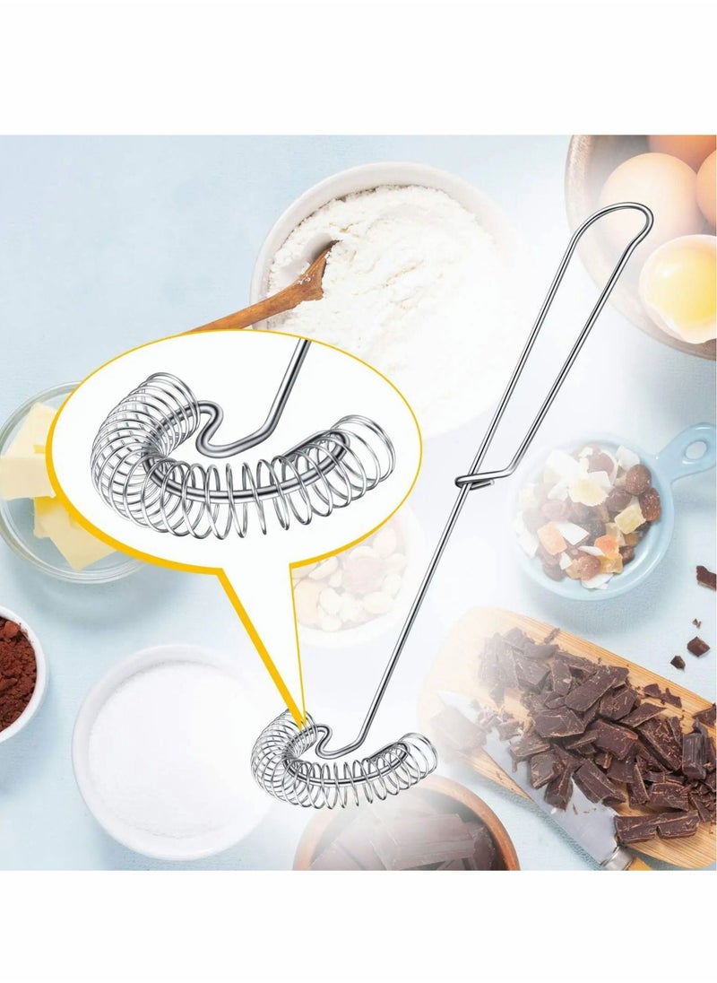 Excefore - Flat Whisk Handheld Stainless Steel Wire Egg Whisk Small Whisk Whipper Flat Spring Coil Whisk Egg Frother, Milk and Egg Beater Blender 10 Inch (4 Pieces) - Image 1