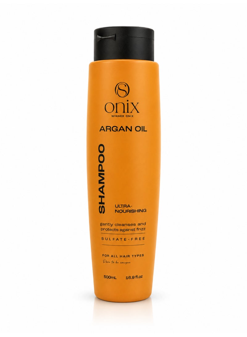 ONIX Argan Gold Hair Shampoo | Sulfate-Free Shampoo with Argan Oil | For Dry & Frizzy Hair | Suitable for All Hair Types | 500 ml