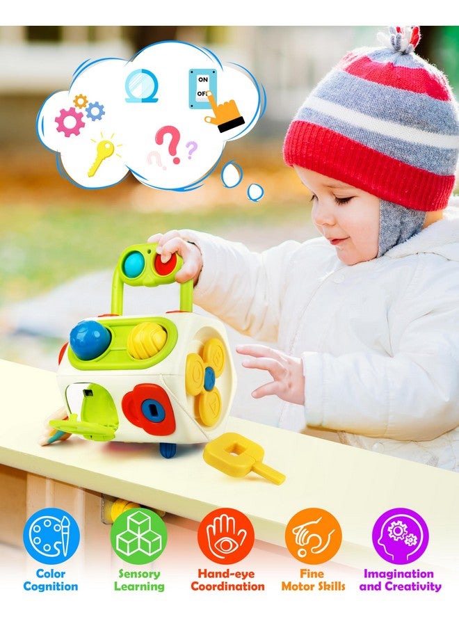 Vanmor Busy Cube For Toddlers Kids, Montessori Sensory Activities Busy Board, 10 In 1 Fidget Cube Autism Learning Travel Toys, Baby Gifts For Christmas - Image 2