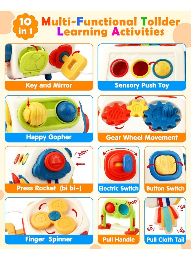 Vanmor Busy Cube For Toddlers Kids, Montessori Sensory Activities Busy Board, 10 In 1 Fidget Cube Autism Learning Travel Toys, Baby Gifts For Christmas - Image 3