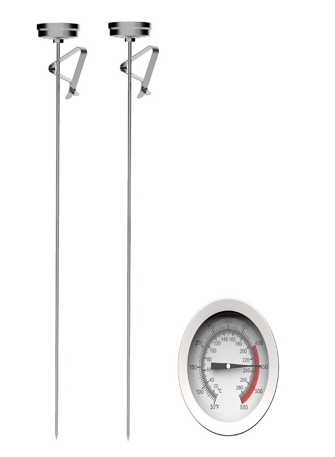 Anicooking Candy/Deep Fry Oil Thermometer for Frying (2 Pack) with 12'' Probe & Pot Clip,- CookingThermometer for Frying Oil Candle Making Hot Deep Fryer (2, 12) - Image 1