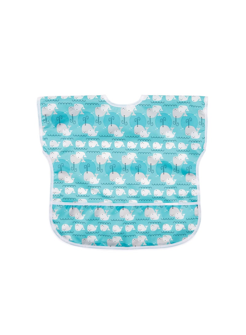 Waterproof Toddler Bib with Short Sleeves, Easy Clean Feeding Smock for Kids Aged 1-3  - Image 1