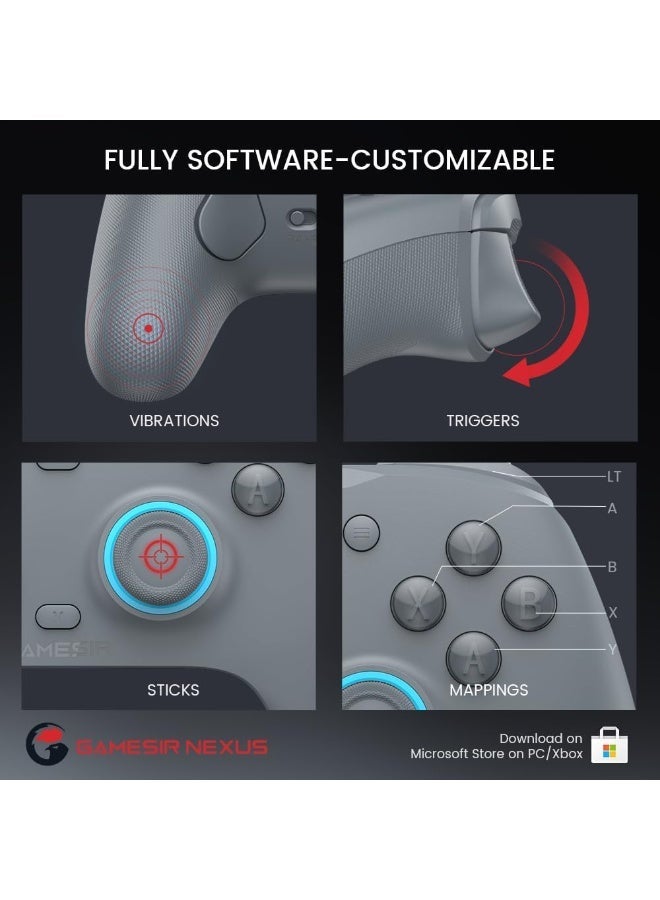 GameSir G7 SE Wired Xbox Controller for Xbox Series X|S, Xbox One & Windows PC – Hall Effect Joysticks & Hall Triggers, Plug & Play Gaming Gamepad, 3.5mm Headset Jack, Gray - Image 2