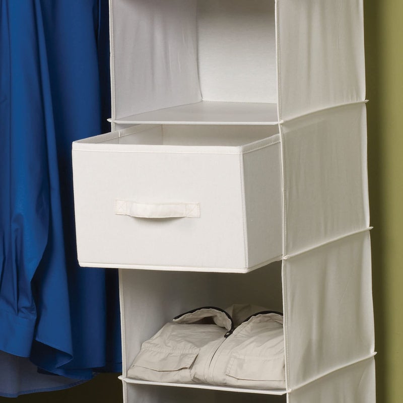 Household Essentials 311306 Set of 2 Drawers for Hanging Shelf Closet Organizers | Natural Canvas Fabric Bin with Handle - Image 4