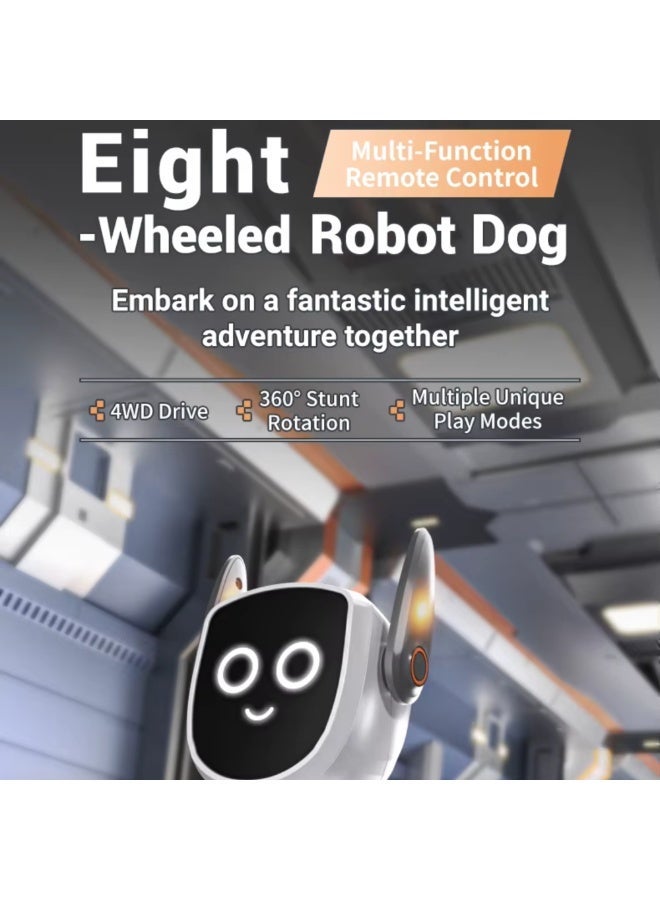 Twisoo 8-Wheel RC Robot Dog Car Toy – Dual Remote Control with Watch & Hand Gesture, 360° Stunt Drift, LED Lights & Music, Rechargeable Multi-Function RC Car for Kids - Image 4