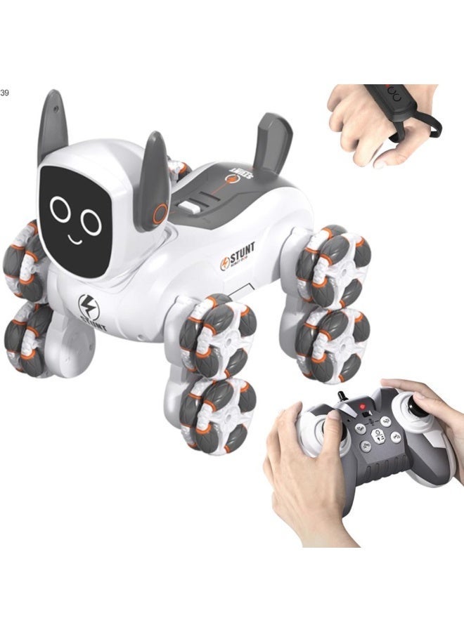Twisoo 8-Wheel RC Robot Dog Car Toy – Dual Remote Control with Watch & Hand Gesture, 360° Stunt Drift, LED Lights & Music, Rechargeable Multi-Function RC Car for Kids - Image 1