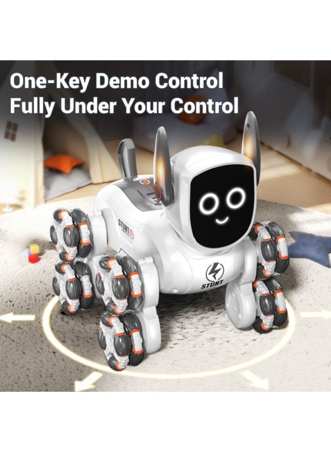 Twisoo 8-Wheel RC Robot Dog Car Toy – Dual Remote Control with Watch & Hand Gesture, 360° Stunt Drift, LED Lights & Music, Rechargeable Multi-Function RC Car for Kids - Image 2