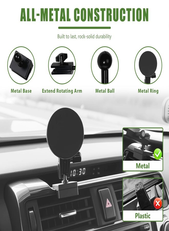 Qyebbk Metal Magnetic Phone Mount Holder for 2010-2024 Toyota 4Runner Strong Magnet Dash Cell Phone Cradles Adjustable Phone Stand Accessories for MagSafe All Smartphone - Image 2
