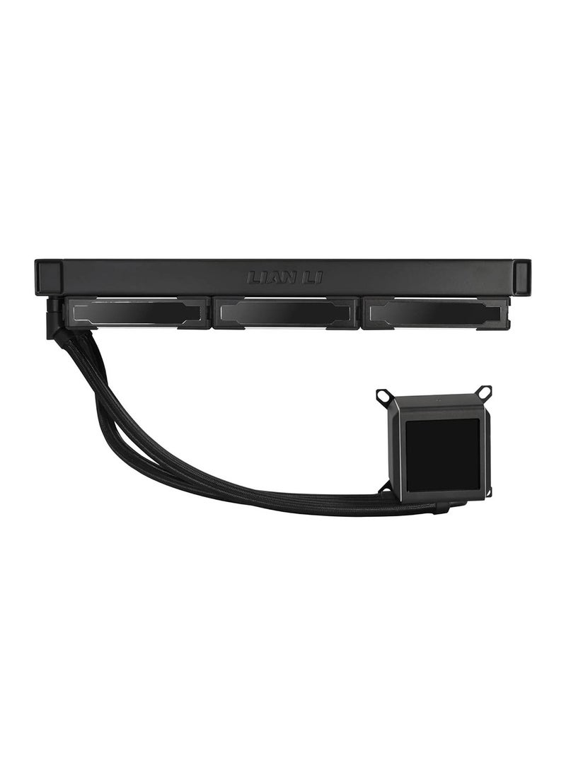 LIAN LI مبرد سائل وحدة المعالجة المركزية Galahad II LCD 360 AIO ARGB مع مراوح SL Infinity مقاس 120 مم، شاشة IPS LCD مقاس 2.88 بوصة، مضخة Asetek من الجيل الثامن بسرعة 3600 دورة في الدقيقة، سرعة المروحة 2450 دورة في الدقيقة، تدفق هواء 79.9 قدم مكعب في الدقيقة، أسود | G89.GA2ALCD36INB.00  - Image 4