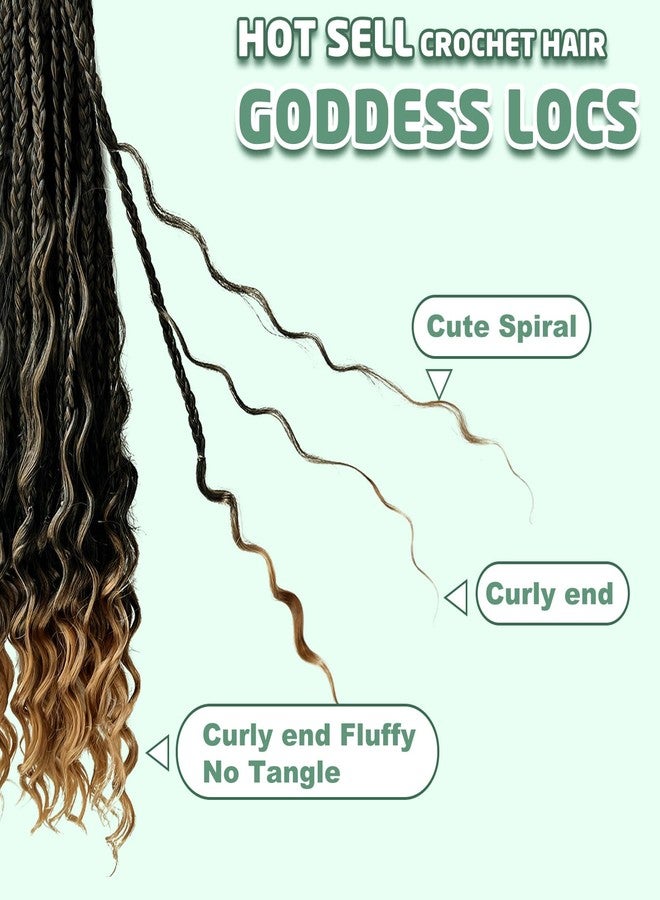 Opini Goddess Box Braid Crochet Hair for Black Women 8 Packs Boho Box Braids Pre Looped Bohemian Braid Hair Extension with Natural Looking Curls Ends (1B/27# 18Inch) - Image 4