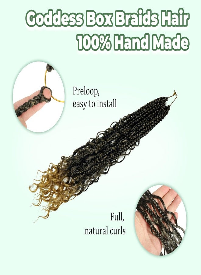 Opini Goddess Box Braid Crochet Hair for Black Women 8 Packs Boho Box Braids Pre Looped Bohemian Braid Hair Extension with Natural Looking Curls Ends (1B/27# 18Inch) - Image 2