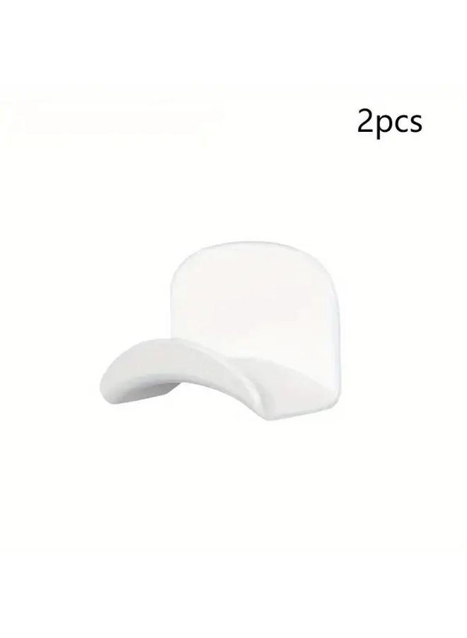 قطعتان حامل سماعات الرأس الأبيض اللاصق حامل جدار منظم سطح المكتب خطافات التخزين - Image 1