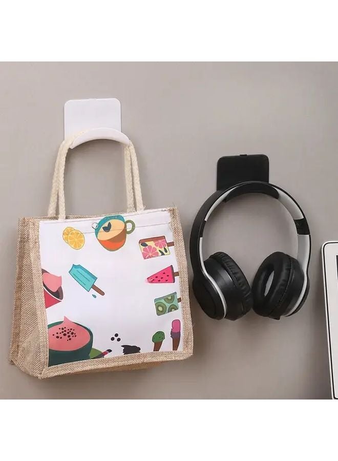 قطعتان حامل سماعات الرأس الأبيض اللاصق حامل جدار منظم سطح المكتب خطافات التخزين - Image 5