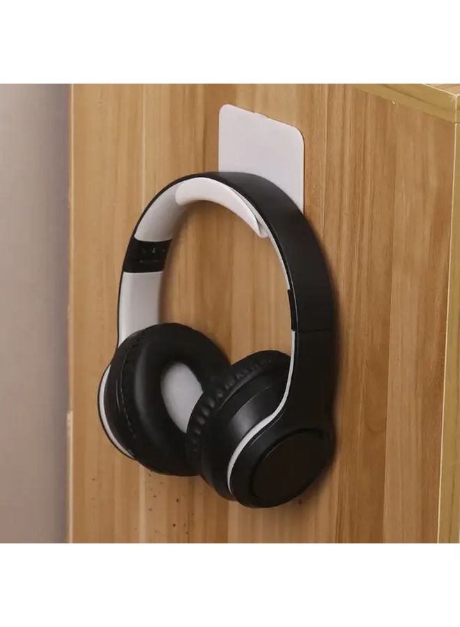 قطعتان حامل سماعات الرأس الأبيض اللاصق حامل جدار منظم سطح المكتب خطافات التخزين - Image 4