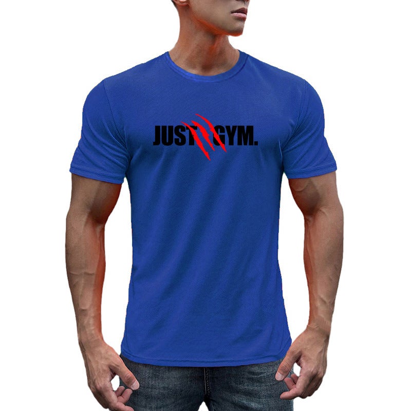 Summer fitness men's T-shirt foreign trade Europe and the United States breathable quick-drying short-sleeved high-grade American top - Image 1