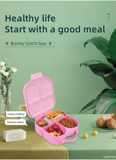 hibobi Portable Kids Lunch Box with Food Grade Silicone, 3-Compartment Large Storage Space, Leak proof, Microwave, Dishwasher, Freezer Safe, Bpa-Free, Blue  - Image 5
