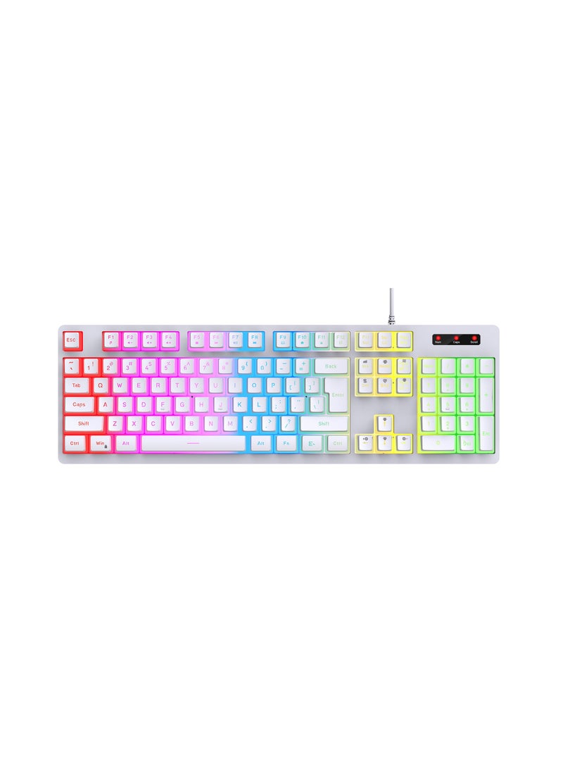 HXSJ L200 Gaming Membrane Keyboard Pudding Keycap Wired RGB Backlight Manipulator Feel Computer Keyboard Cross-border Spot