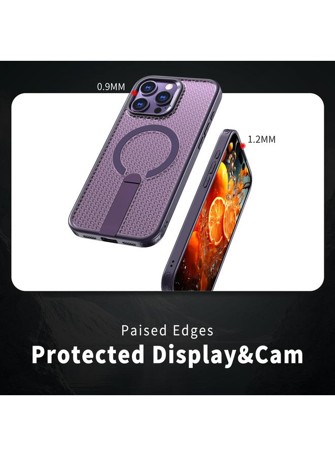 S-TOP Case For iPhone 16 Pro Max Honeycomb Cooling MagSafe Holder Phone Case - Image 4