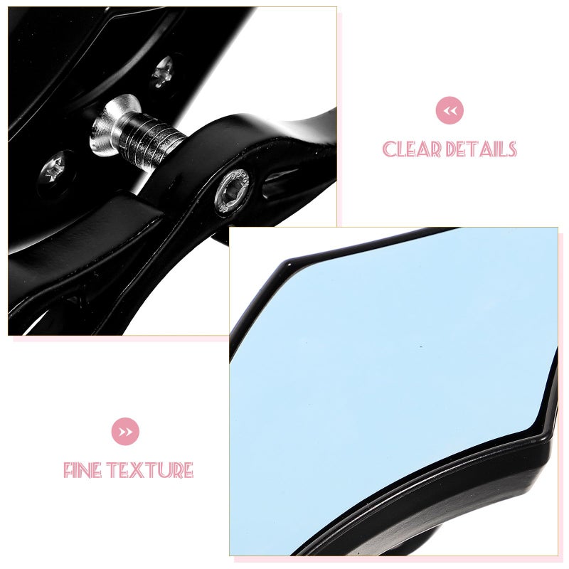 Universal Fit Black Frame Blue Glass Motorcycle Handlebar Rearview Mirrors 2 Pack - Image 4