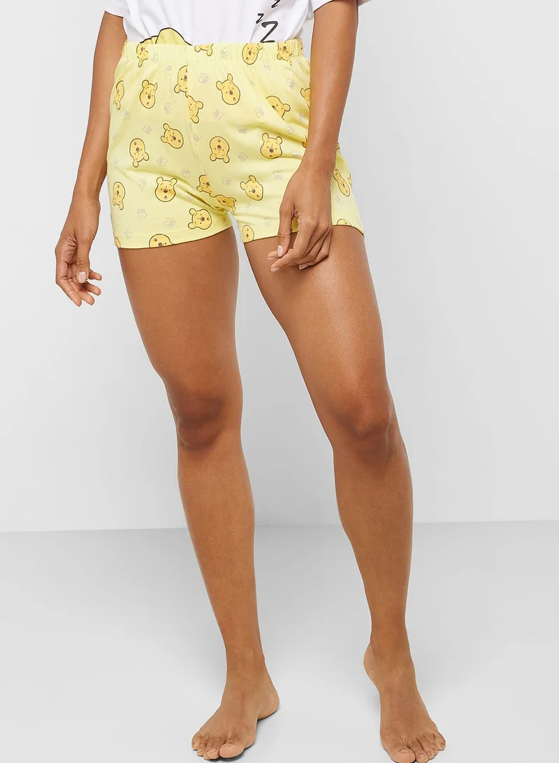 Disney Crew Neck Graphic T-Shirt & Pyjama Shorts