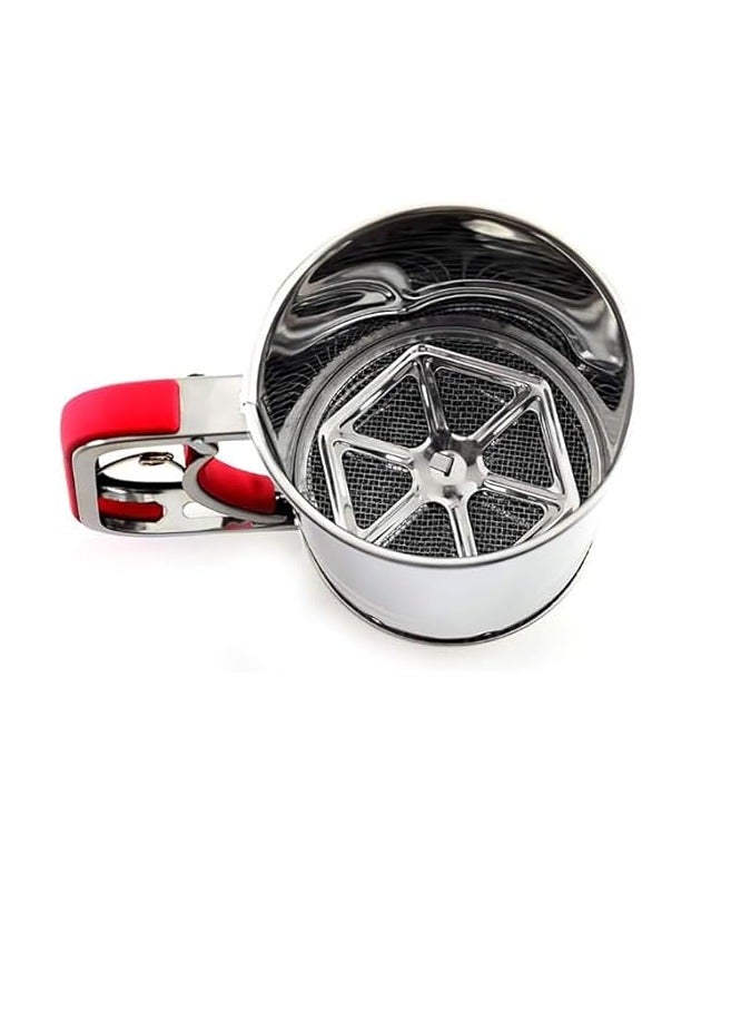 Stainless Steel 3 Sieve Cup Flour Sifter for Baking with Silicone Handle - Image 3