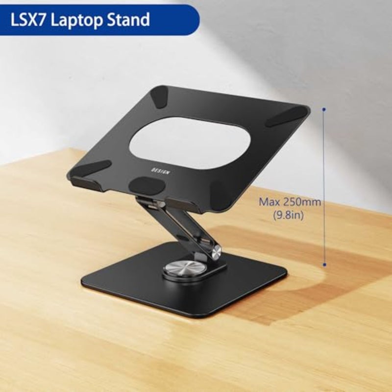 LSX7 Laptop Stand, 360 Angle Adjustable Rotating Base, Ergonomic Adjustable Laptop Stand, Computer Riser Stand Compatible with Laptops Between 10-15.6 - Image 5