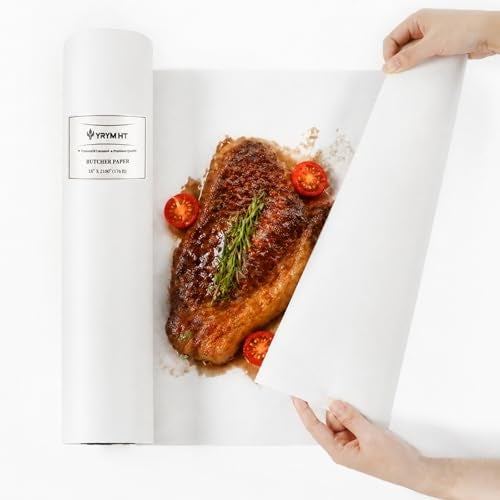 YRYM HT White Kraft Butcher Paper Roll -18 inch x 2100 inch (176 ft) Food Grade White Wrapping Paper for Meats of All Varieties - Unbleached Unwaxed and Uncoated Butcher Paper for Sublimation - Image 2