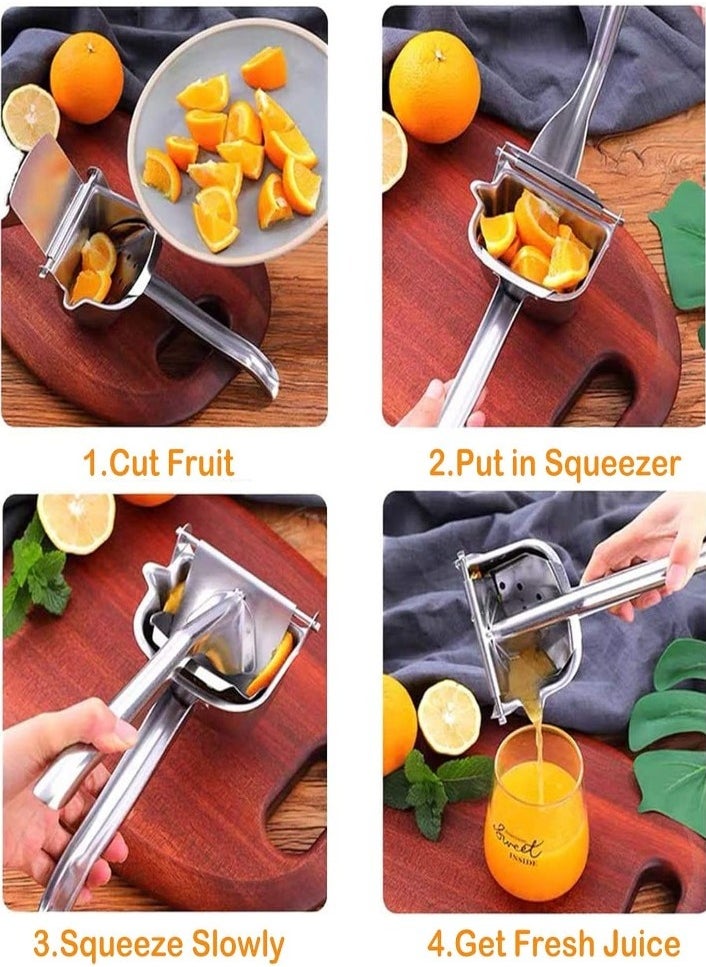 XVersion - Premium Stainless Steel Manual Juicer – Heavy Duty Alloy Fruit Squeezer, Easy-to-Use Lemon & Orange Press, Efficient Juicer Extractor Tool for Fresh Juice - Image 1