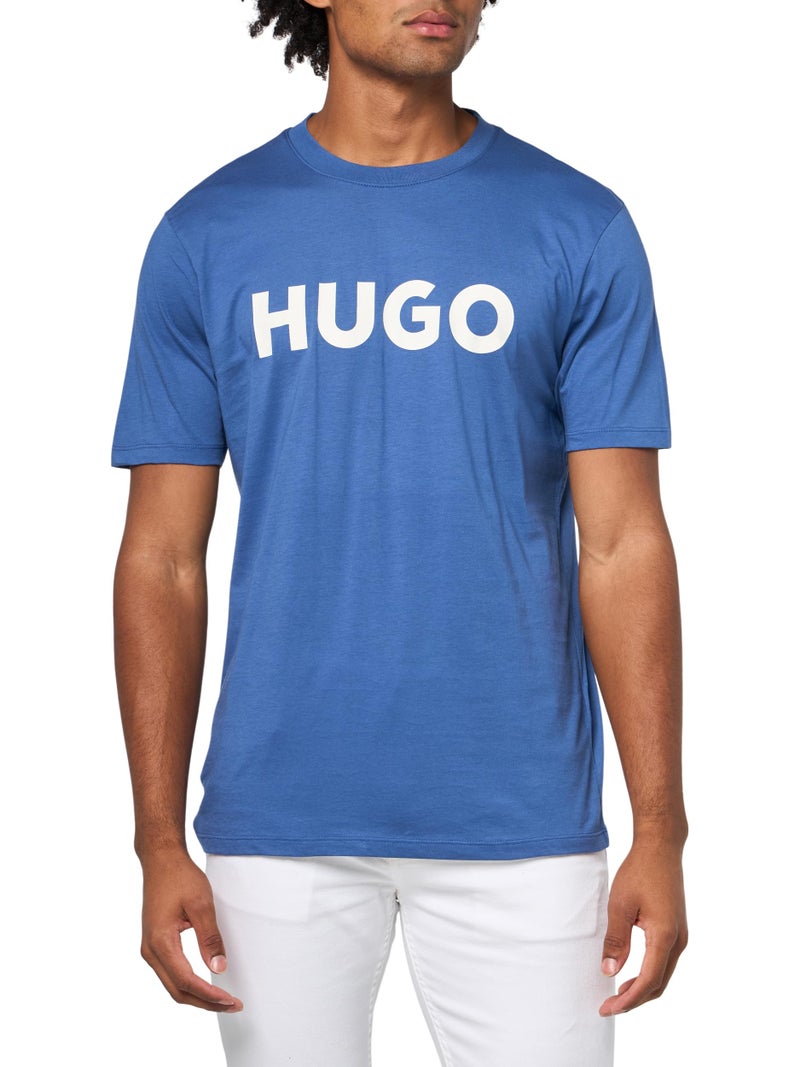 HUGO Print Logo Short Sleeve TShirt Skyline Blue M