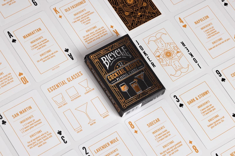Bicycle Cocktail Playing Cards, Includes 52 Cocktail Recipes Featuring Old Fashioned, Margarita, Moscow Mule, Daiquiri, and Mojito Cocktail Recipes, 1 Deck - Image 2