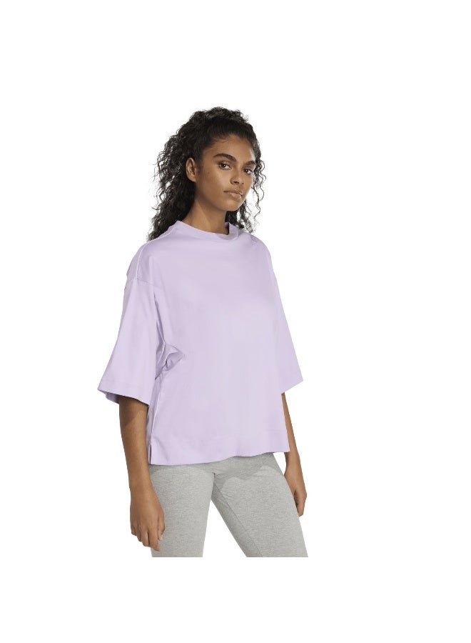 Adidas W All Szn Sl T Purple Training T-Shirts For Women XS - Image 4