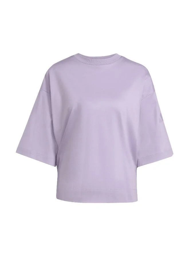 اديداس تيشيرت نسائي قصير الأكمام بنفسجي