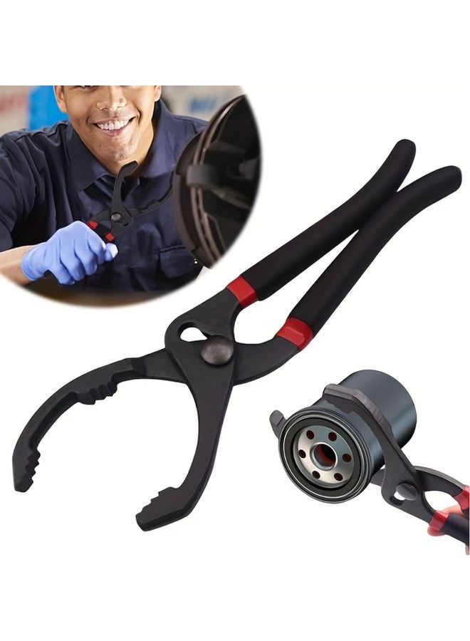 1pc Universal Fit Adjustable Oil Filter Wrench 10 Inch Automotive Removal Tool - Image 1