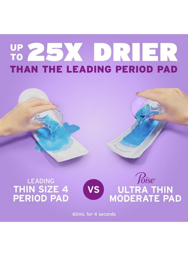 Poise Poise Ultra Thin Incontinence Pads & Postpartum Incontinence Pads, 4 Drop Moderate Absorbency, Long Length, 48 Count, Packaging May Vary  - Image 3