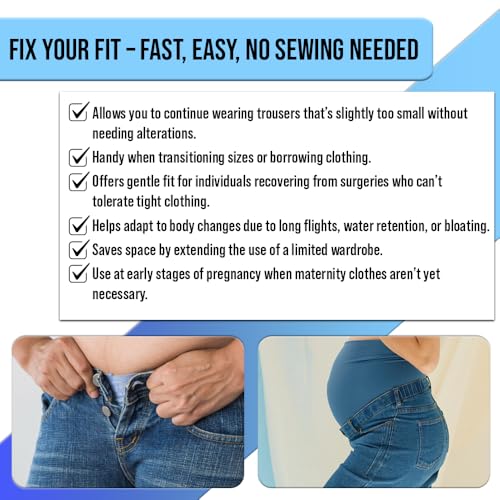 Mobi Lock 12 Pcs Pants/Trousers Button Extender Set - Flexible Waist Extenders - Instant Waistband Expansion for Men and Women - No Sewing Required - by Mobi Lock - Image 4