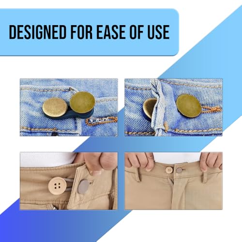 Mobi Lock 12 Pcs Pants/Trousers Button Extender Set - Flexible Waist Extenders - Instant Waistband Expansion for Men and Women - No Sewing Required - by Mobi Lock - Image 3