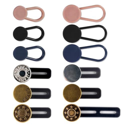 Mobi Lock 12 Pcs Pants/Trousers Button Extender Set - Flexible Waist Extenders - Instant Waistband Expansion for Men and Women - No Sewing Required - by Mobi Lock - Image 1