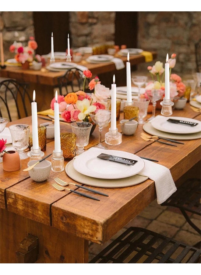 HOMESTAR 3 Pcs Glass Candlestick Holders, Tealight Candle Holders for Table Centerpieces, Wedding Decor and Dinner Party, Clear - Image 2