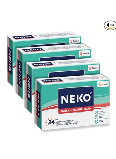 Neko Daily Hygiene Soap, 24 hours Germ Protection, 100g, Pack of 4
