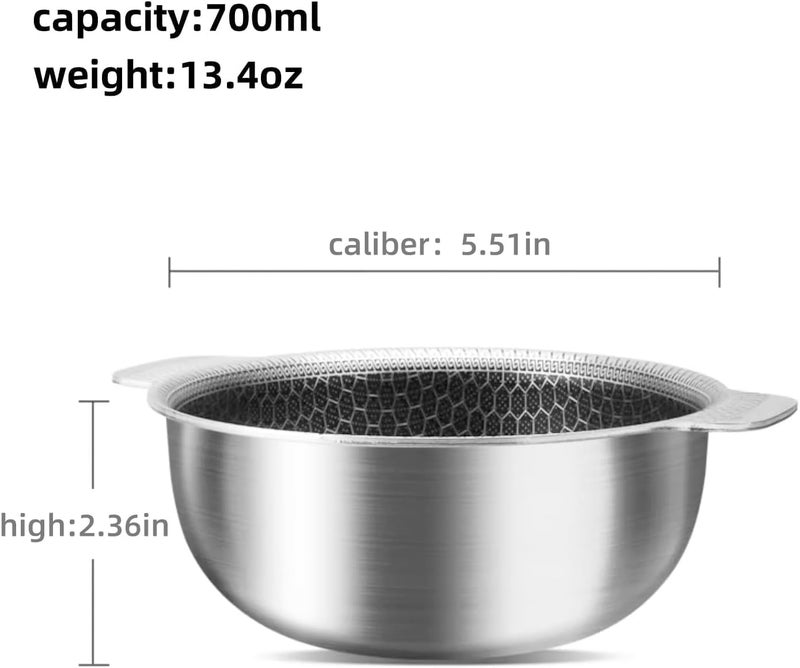 PIPULSE Nonstick Stainless Steel Stock PotCooking Bowl 700ml316 Compatible with Induction Gas and Open Flame Stoves Hexagon Surface Hybrid Stainless Steel Stock Pot - Image 4
