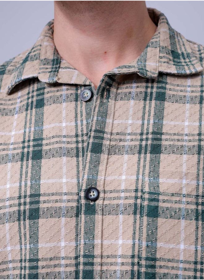 The Indian Garage Co Men Relaxed Fit Checkered Full Sleeves Cutaway Collar Resort Wear Shirt  - Image 5