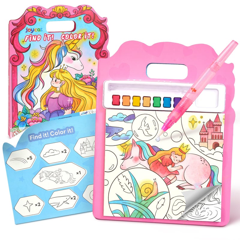 JoyCat Find & Color Paint with Water Coloring Books for Toddlers, Educational Seek and Find, No Mess Art & Craft Toy, Fun Learning Activity for Kids Ages 3-5 4-8, Easter Gifts for Kids (Magical Pony) - Image 1