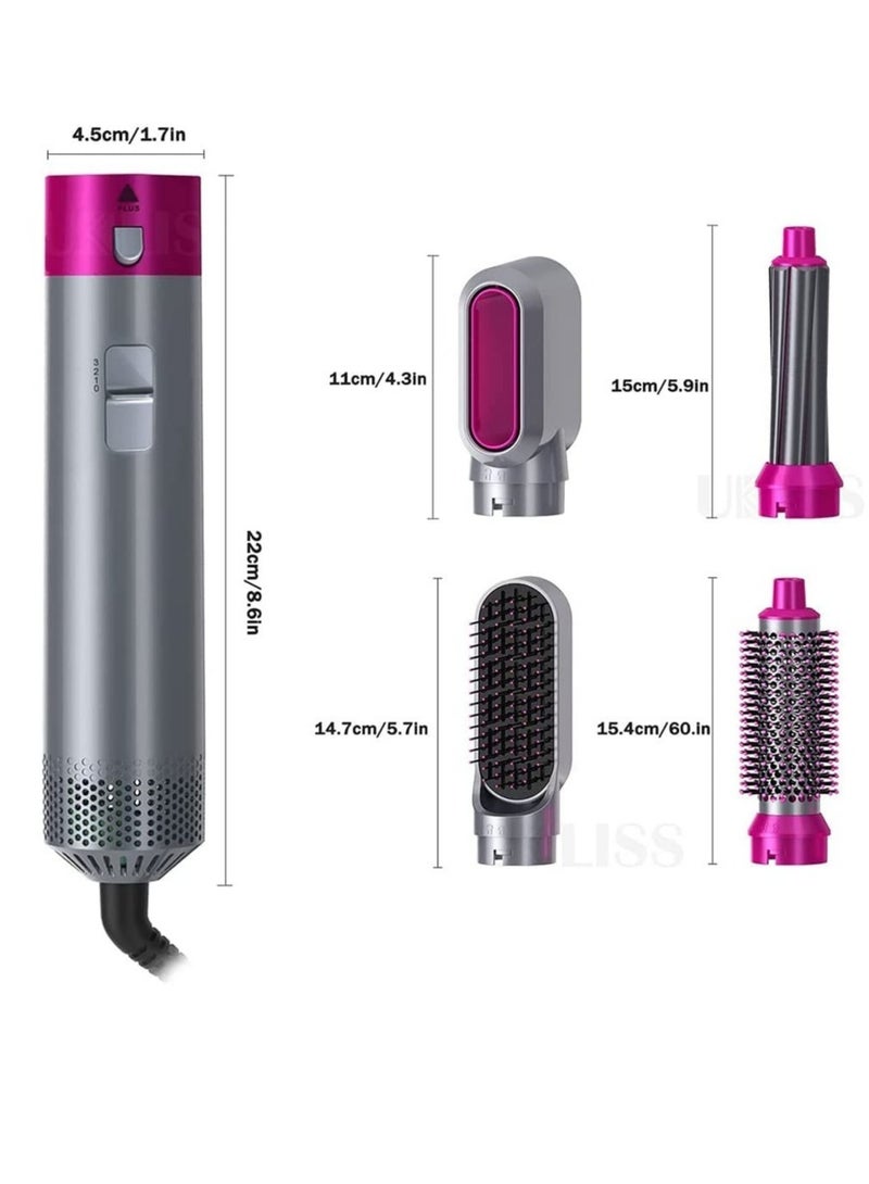 ELTRAZONE 5 in 1 One Step Hair Dryer Styler Grey/Pink - Image 4