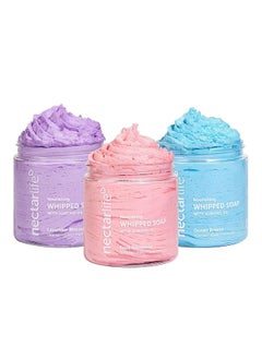 Nectar Bath Treats Nectar Life Whipped Soap and Shave Butter with Almond Oil, 5 Oz Each, 3 Scents - Lavender Blossom, Fruit Smoothie, Ocean Breeze 