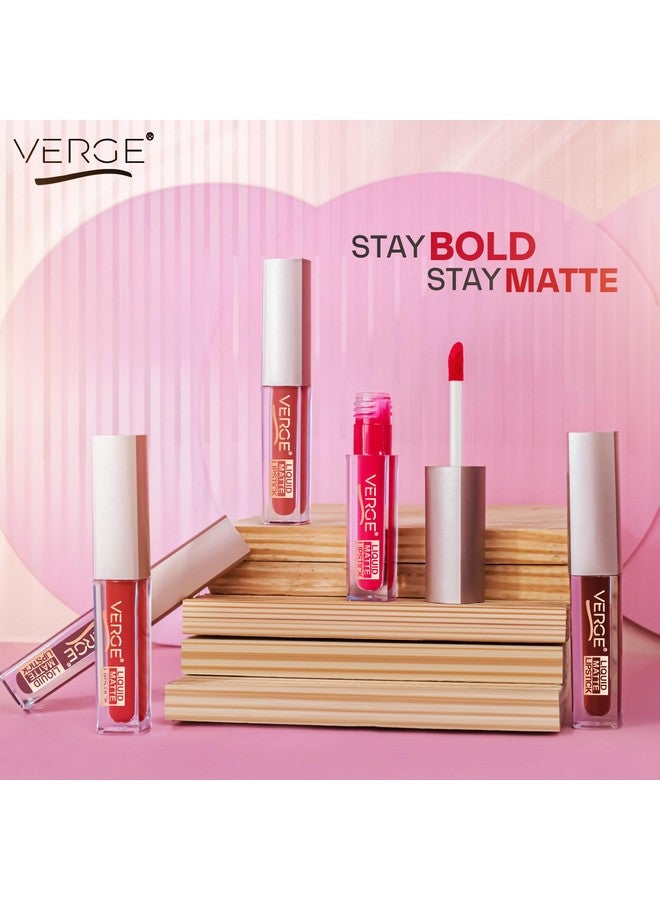 VERGE LIP SHOTS LONG WEAR NON TRANSFER WATERPROOF LIQUID LIPCOLOR WITH MATTE FINSH (PACK OF 4) All Time - Image 3