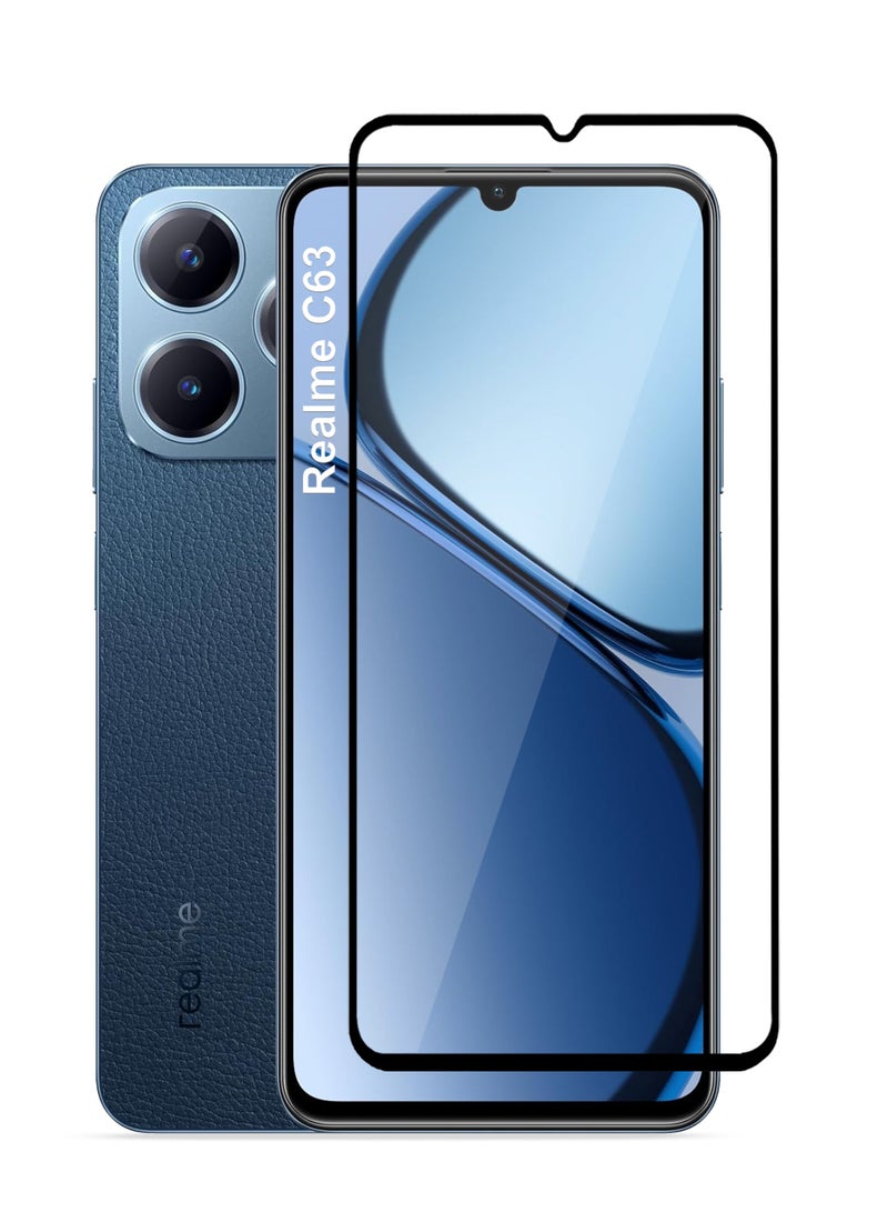 Realme C63 Screen Protector - Premium Full Screen Tempered Glass For Realme C63, High Transparency, Delicate Touch, Anti-Explosion, Smooth Arc Edges, Easy Installation - Image 1
