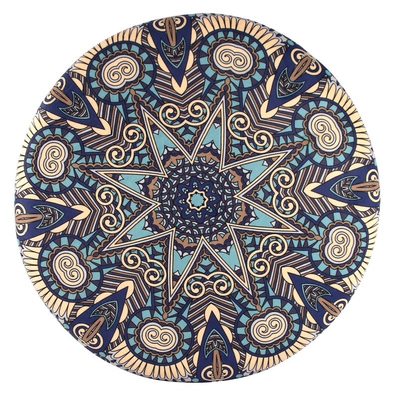 Sigmat Memory Foam Seat Cushion Anti-Slip Soft Round Stool Cushion Chair Pad 16 Inch Geometric - Image 3